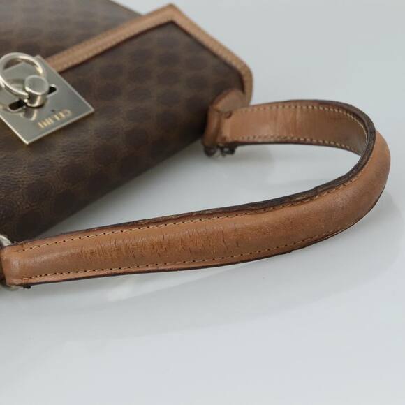 CELINE Macadam Canvas Hand Bag Pvc Leather Brown - Picture 7 of 12